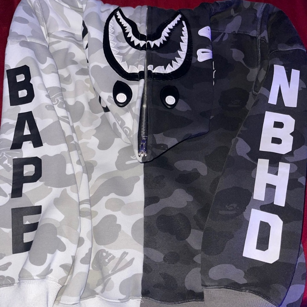 bape x neighborhood zip up